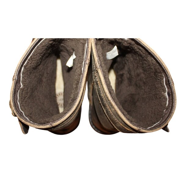 UGG | Men's Rockvile ll Distressed Leather Boots Men's Size 13 | Brown Biker EUC - Picture 10 of 11